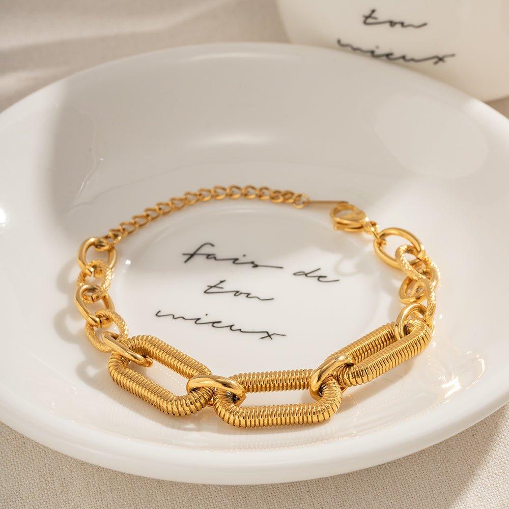 Anneaux Torsadés d’Or Bracelet - 18k Gold Plated Jewelry Switzerland