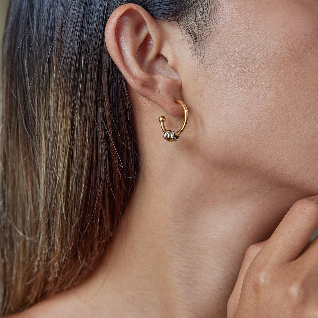 Anneaux Tricolores Hoops - 18k Gold Plated Jewelry Switzerland