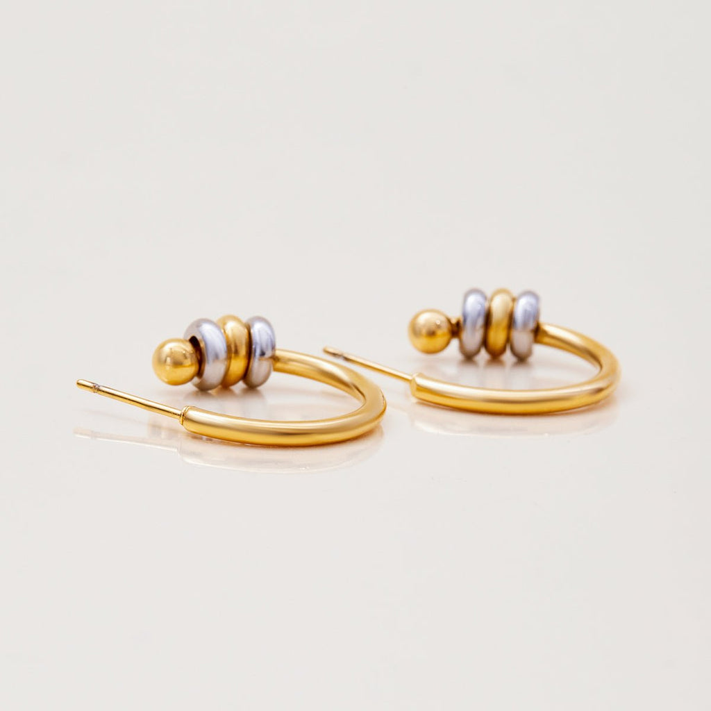 Anneaux Tricolores Hoops - 18k Gold Plated Jewelry Switzerland