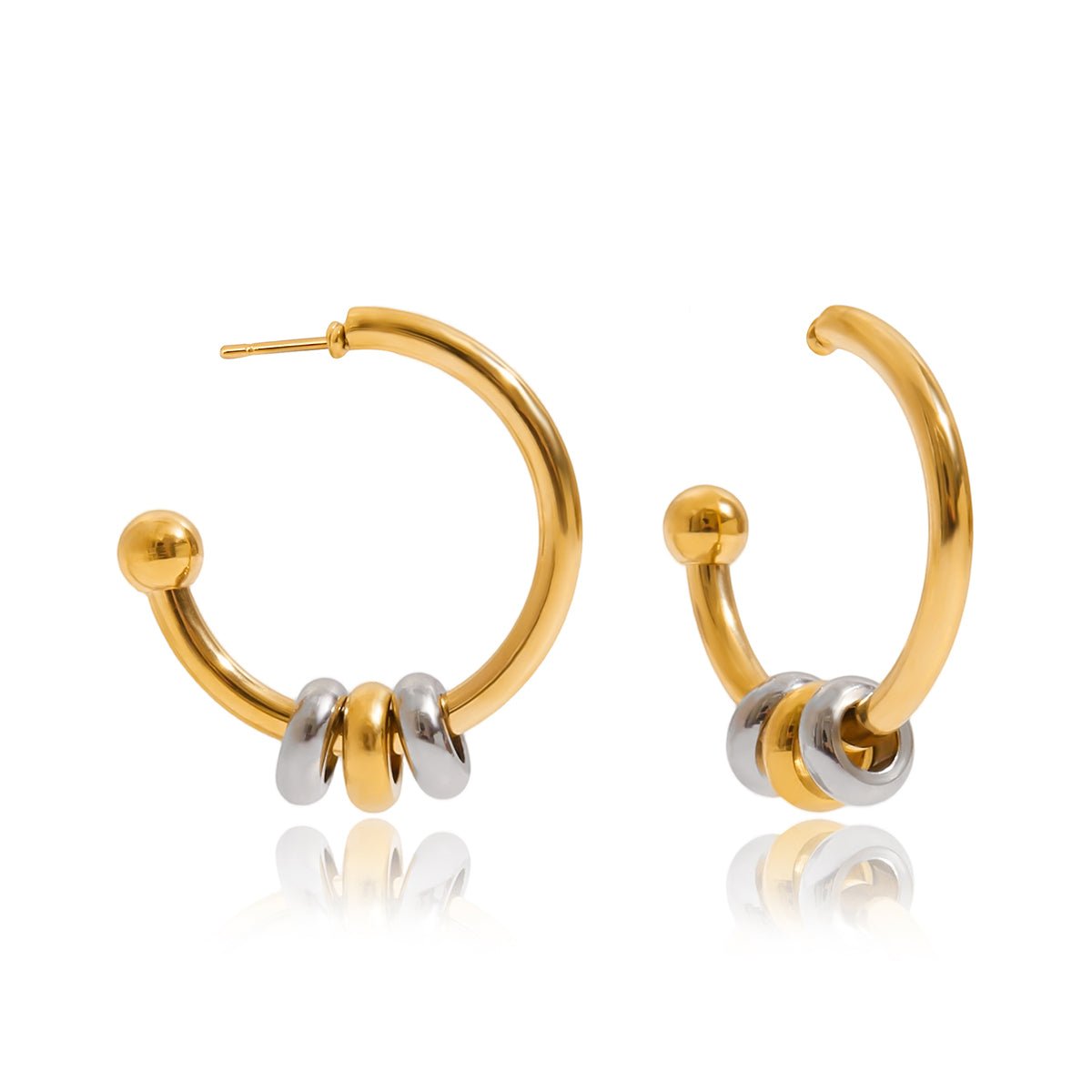 Anneaux Tricolores Hoops - 18k Gold Plated Jewelry Switzerland