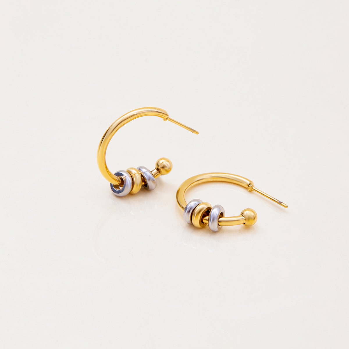 Anneaux Tricolores Hoops - 18k Gold Plated Jewelry Switzerland
