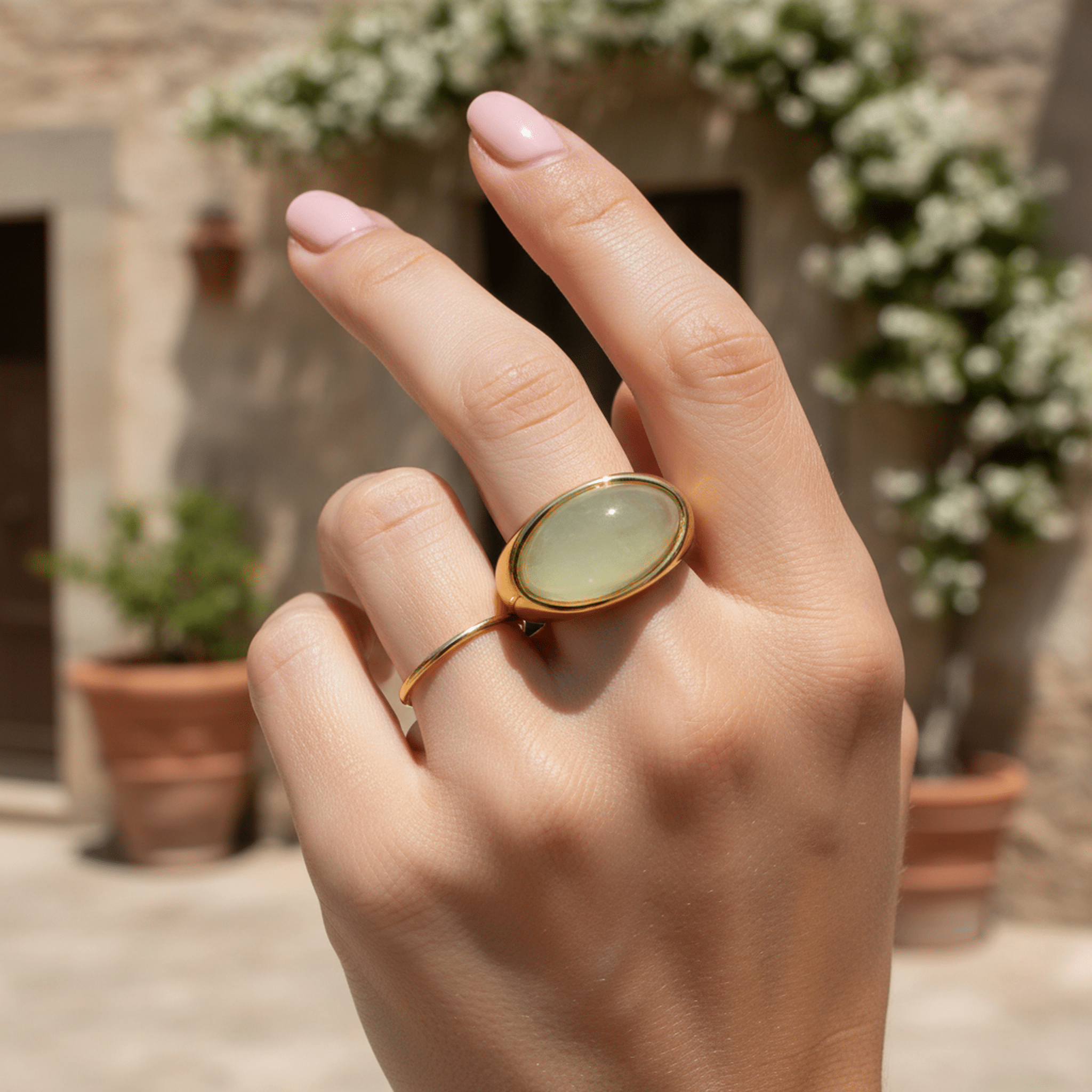 Aube de Jade Ring - 18k Gold Plated Jewelry Switzerland