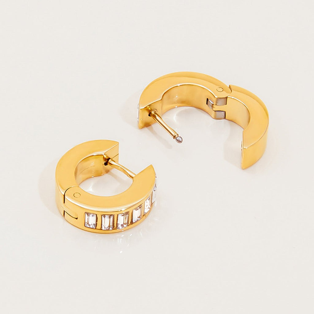 Baguettes d’Aurore Hoops - 18k Gold Plated Jewelry Switzerland