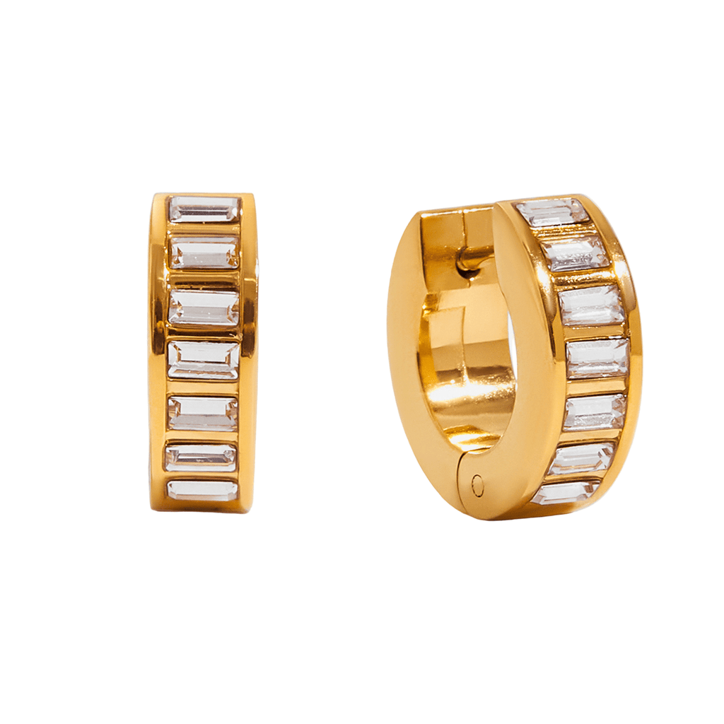 Baguettes d’Aurore Hoops - 18k Gold Plated Jewelry Switzerland
