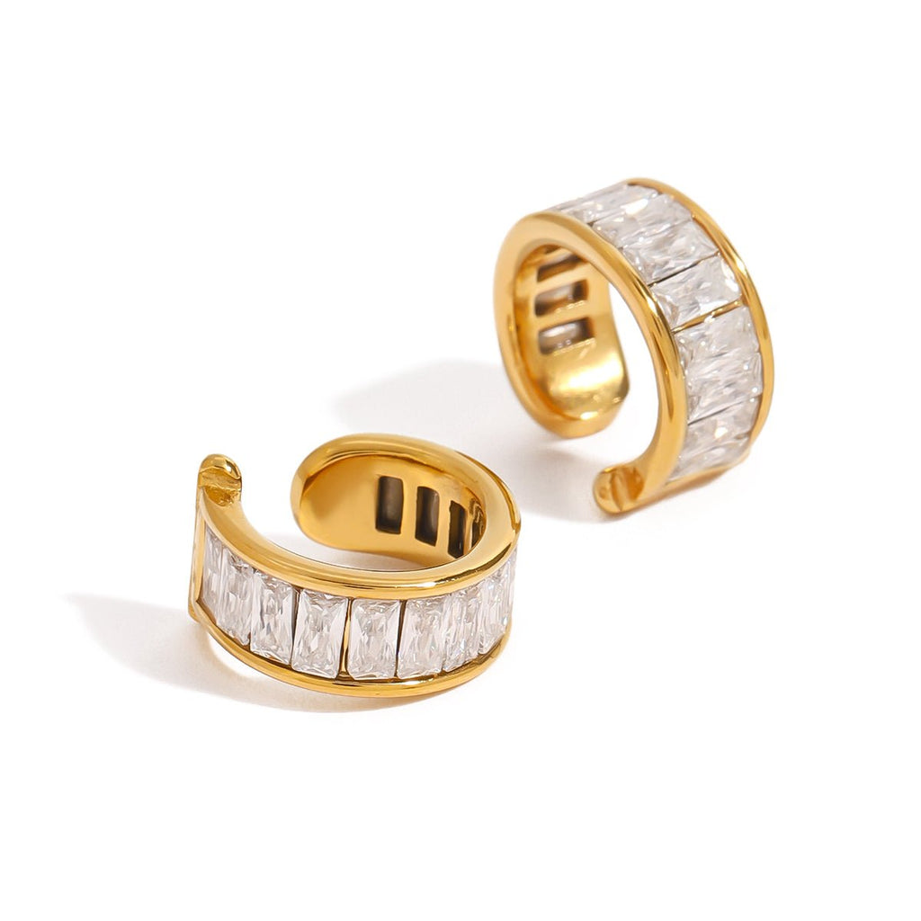 Baguettes Éternelles Earrings - 18k Gold Plated Jewelry Switzerland