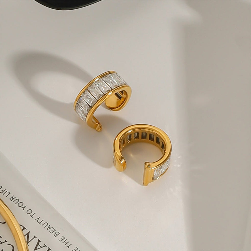 Baguettes Éternelles Earrings - 18k Gold Plated Jewelry Switzerland