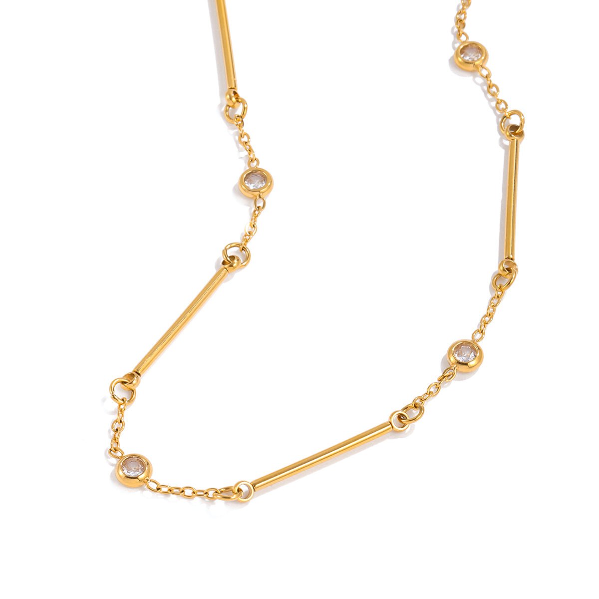 Baguettes Scintillantes Necklace - 18k Gold Plated Jewelry Switzerland