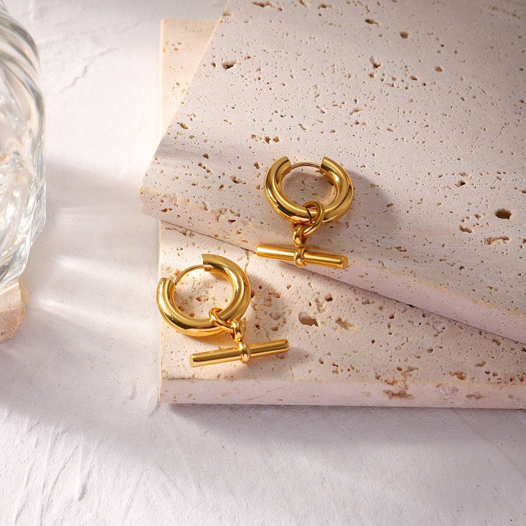 Barre d’Or Earrings - 18k Gold Plated Jewelry Switzerland