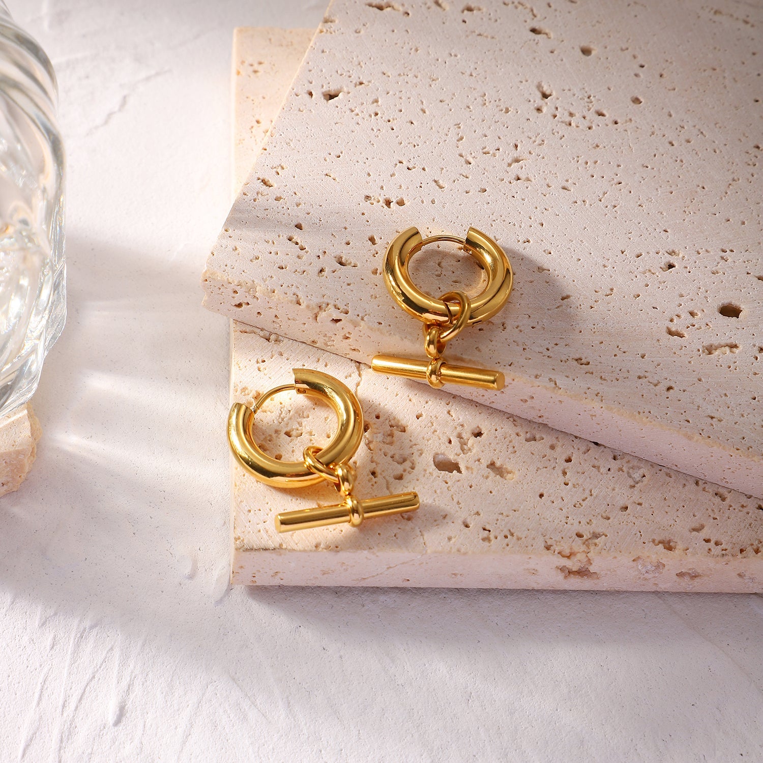 Barre d’Or Earrings - 18k Gold Plated Jewelry Switzerland