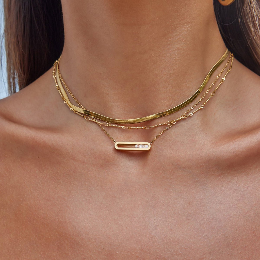 Capsule Scintillante Necklace - 18k Gold Plated Jewelry Switzerland
