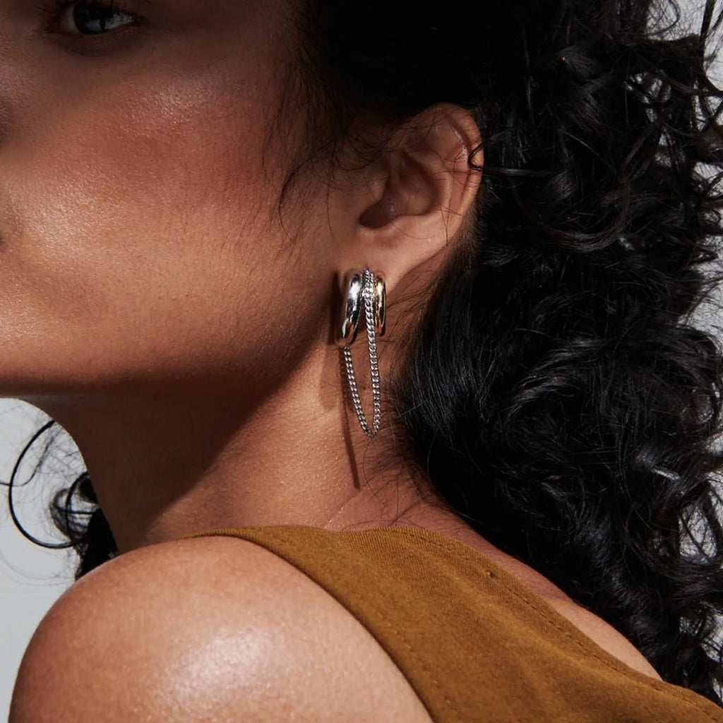 Cascade Bicolore Earrings - 18k Gold Plated Jewelry Switzerland