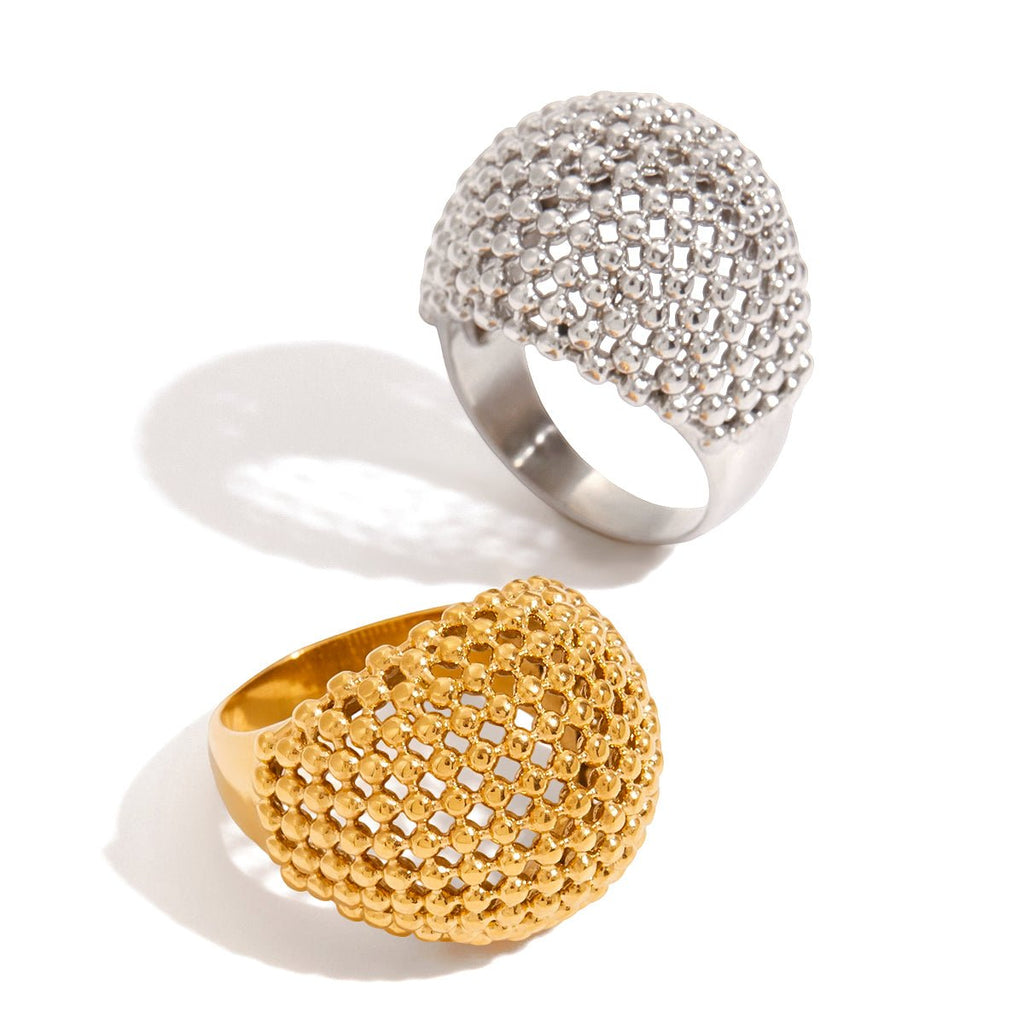 Caviar d’Argent Ring - 18k Gold Plated Jewelry Switzerland