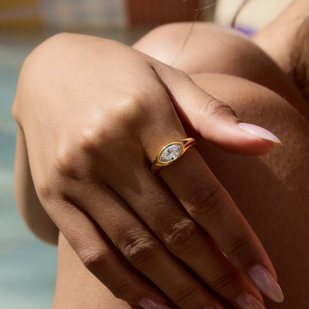 Ceil de Marquise Ring - 18k Gold Plated Jewelry Switzerland