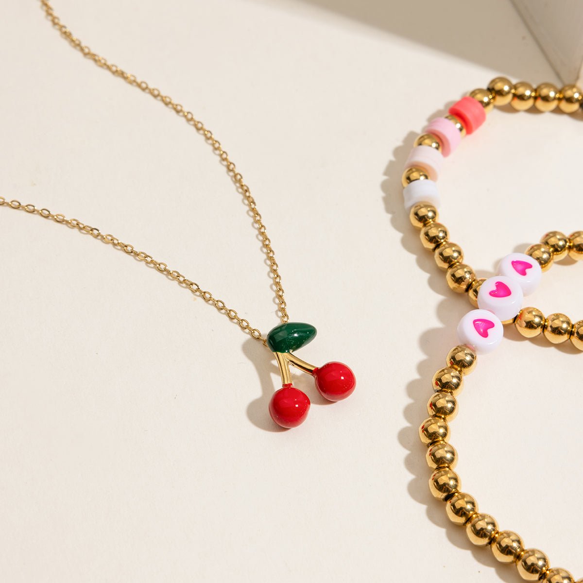 Cerise Solitaire Necklace - 18k Gold Plated Jewelry Switzerland