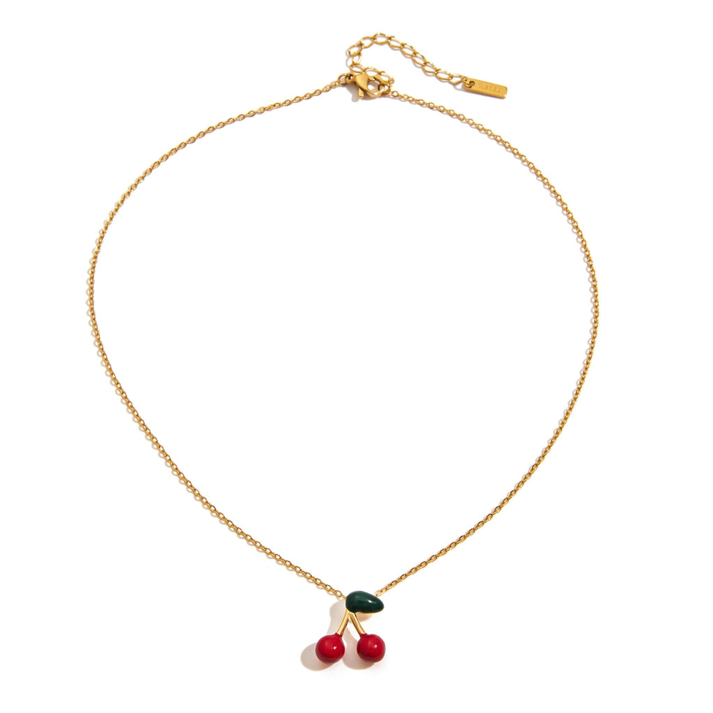 Cerise Solitaire Necklace - 18k Gold Plated Jewelry Switzerland