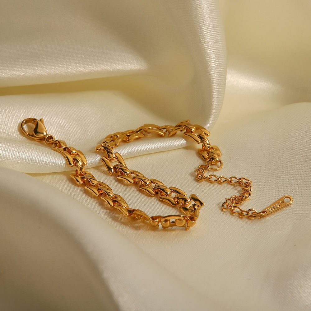 Chaîne Torsadée d’Or Bracelet - 18k Gold Plated Jewelry Switzerland