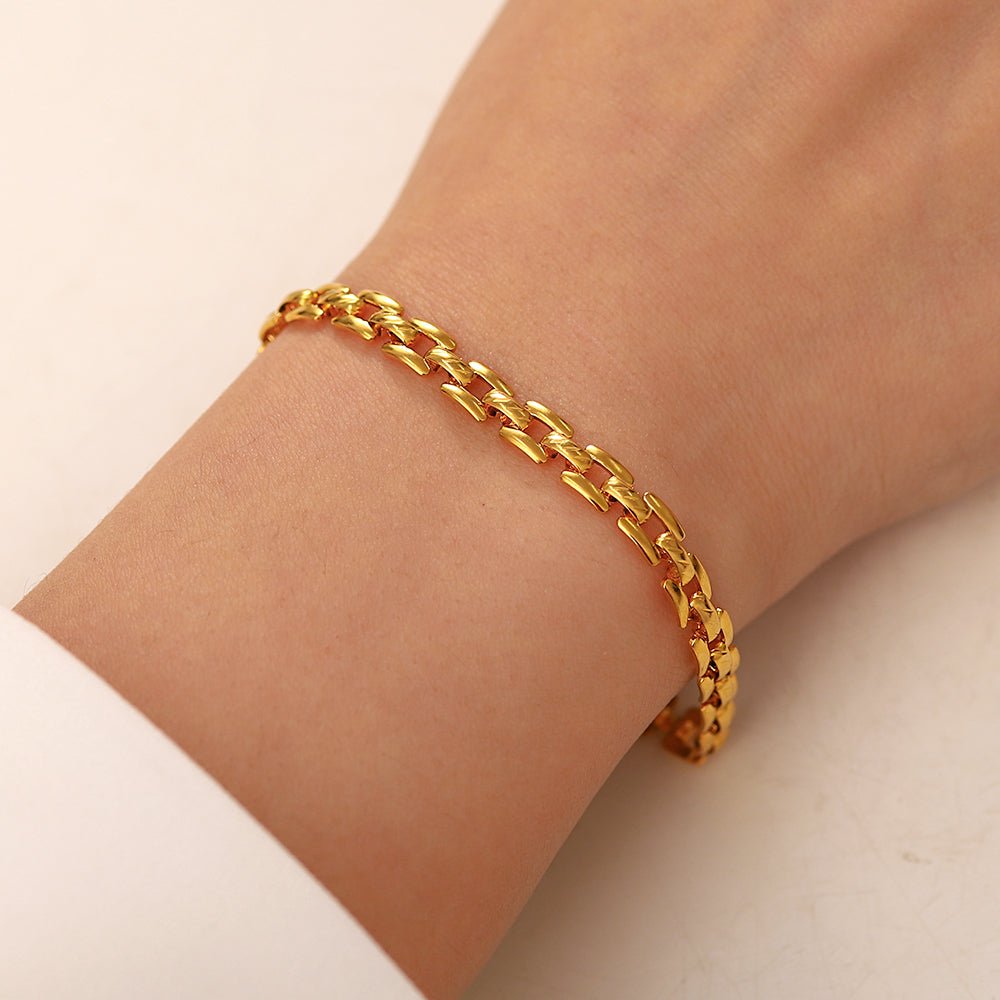 Chaîne Torsadée d’Or Bracelet - 18k Gold Plated Jewelry Switzerland
