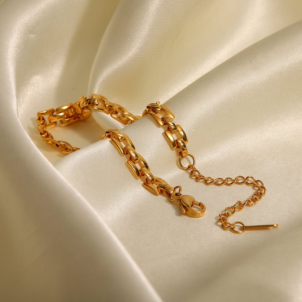 Chaîne Torsadée d’Or Bracelet - 18k Gold Plated Jewelry Switzerland