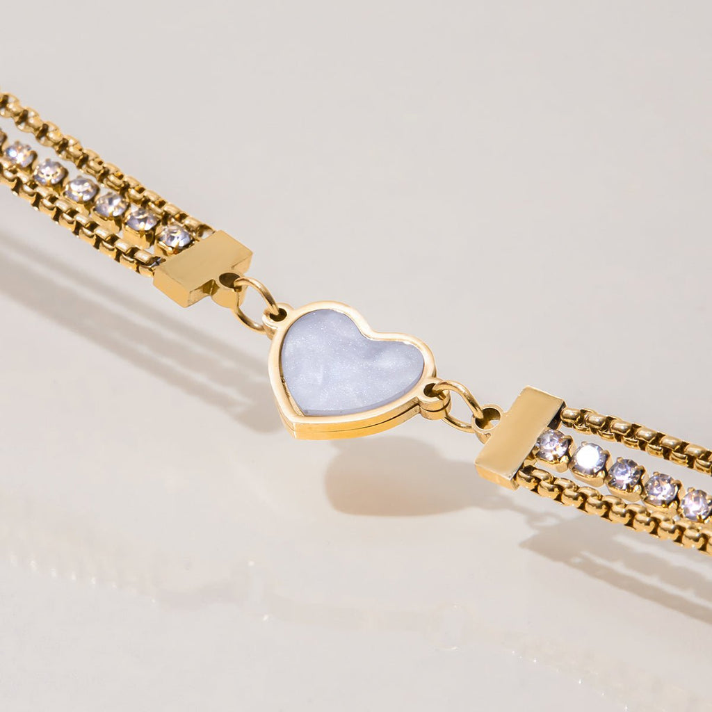 Coeur Nacrée Bracelet - 18k Gold Plated Jewelry Switzerland