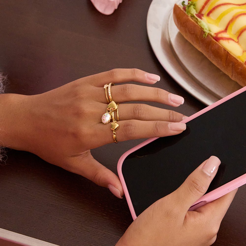 Coeur Suspendu Ring - 18k Gold Plated Jewelry Switzerland