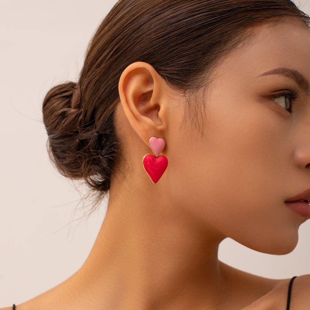 Coeurs de Rose Earrings - 18k Gold Plated Jewelry Switzerland