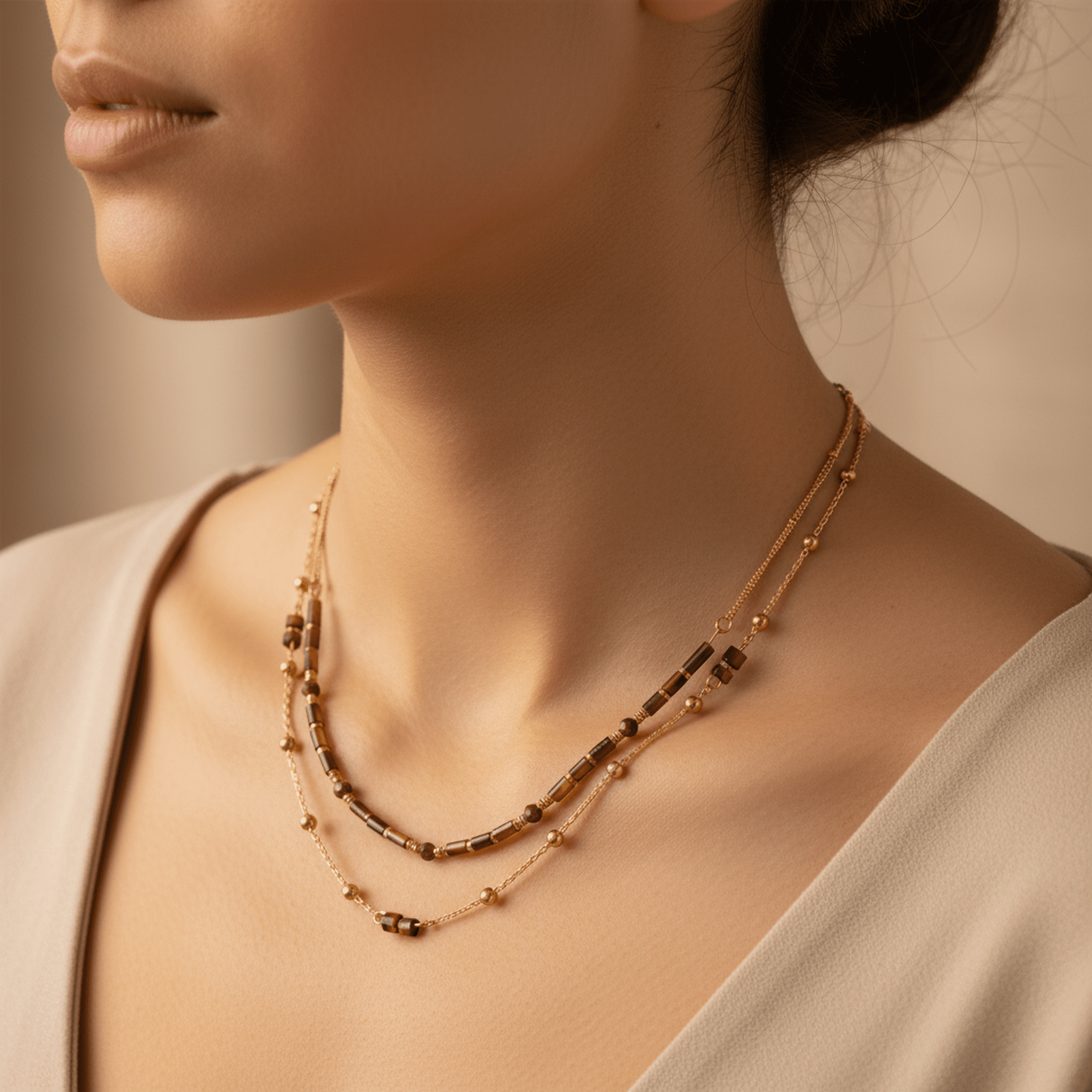 Collier Terre d’Ambre Necklace - 18k Gold Plated Jewelry Switzerland
