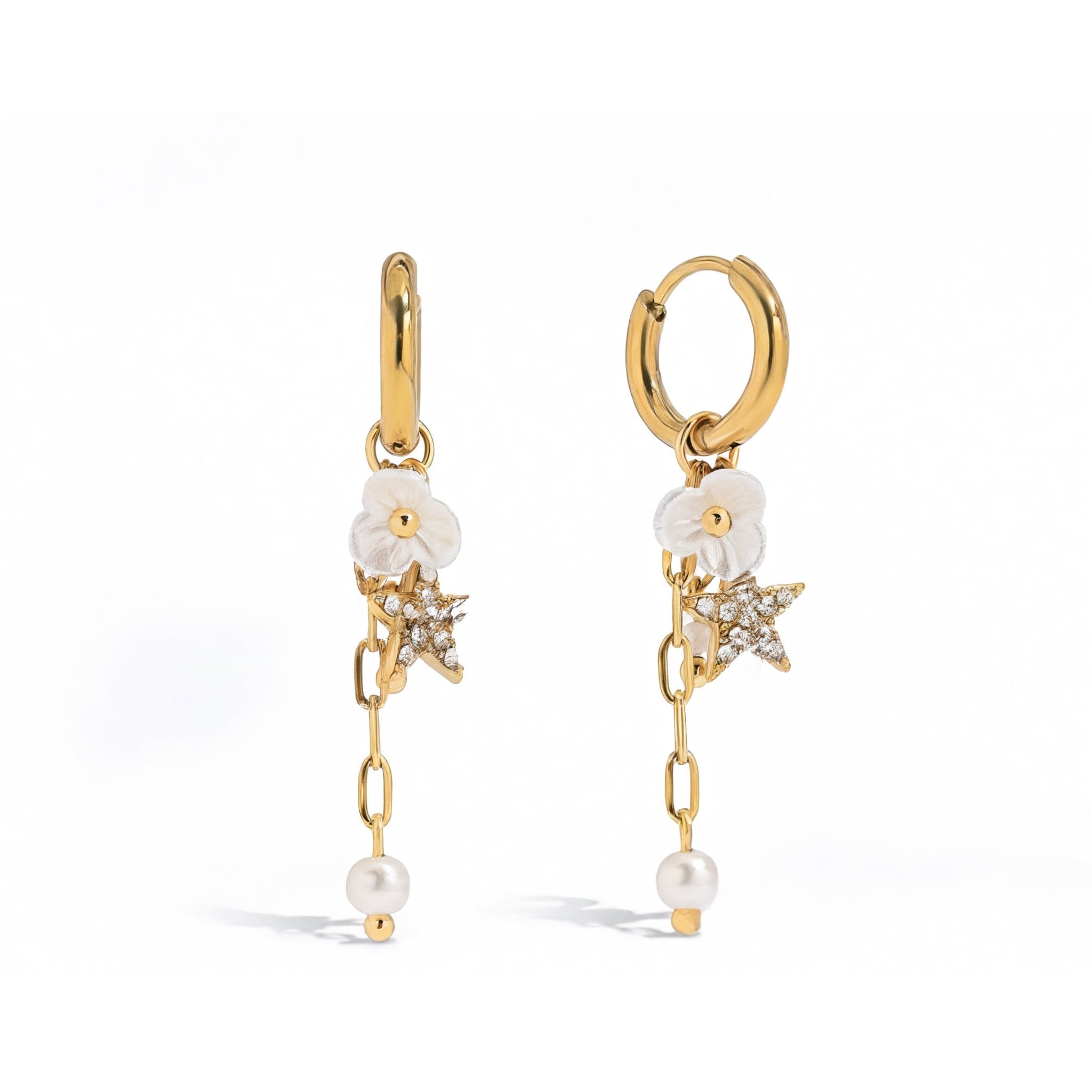 Constellation Florale Earrings - 18k Gold Plated Jewelry Switzerland