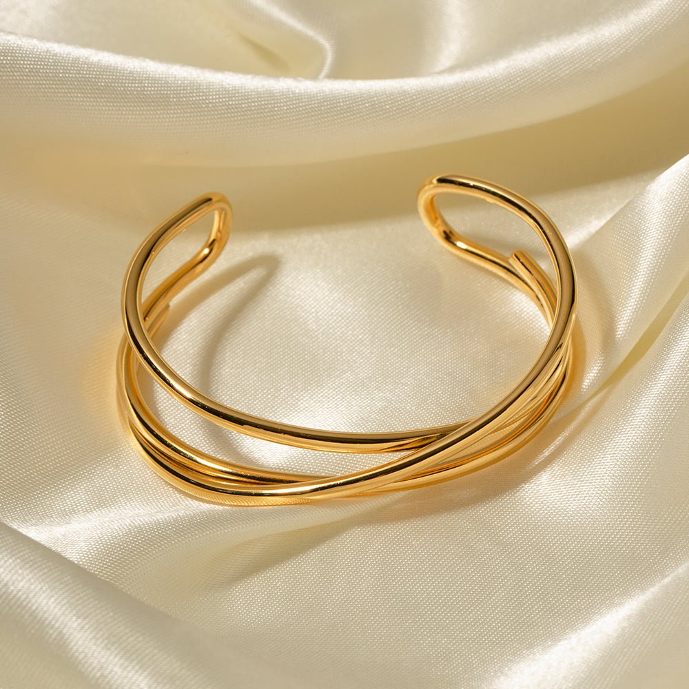 Croisée d’Or Cuff - 18k Gold Plated Jewelry Switzerland