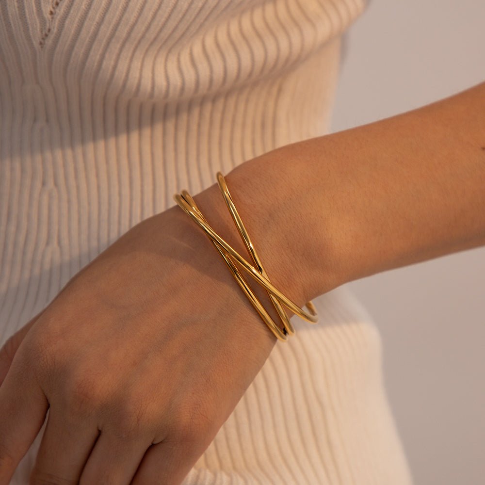 Croisée d’Or Cuff - 18k Gold Plated Jewelry Switzerland