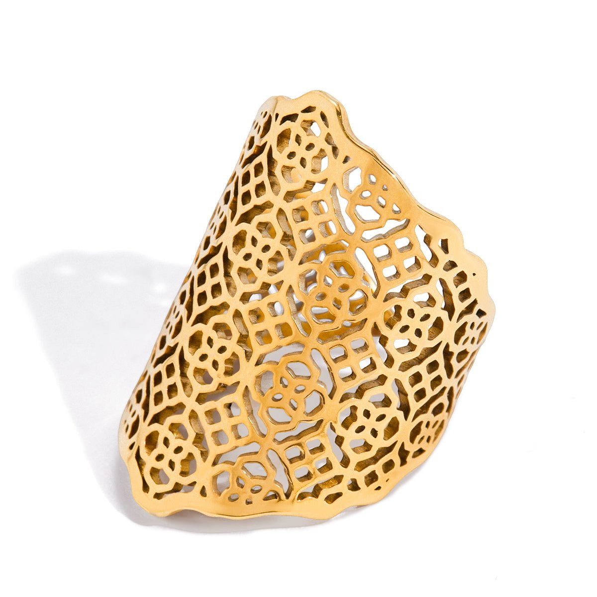 Dentelle d’Or Cuff Ring - 18k Gold Plated Jewelry Switzerland