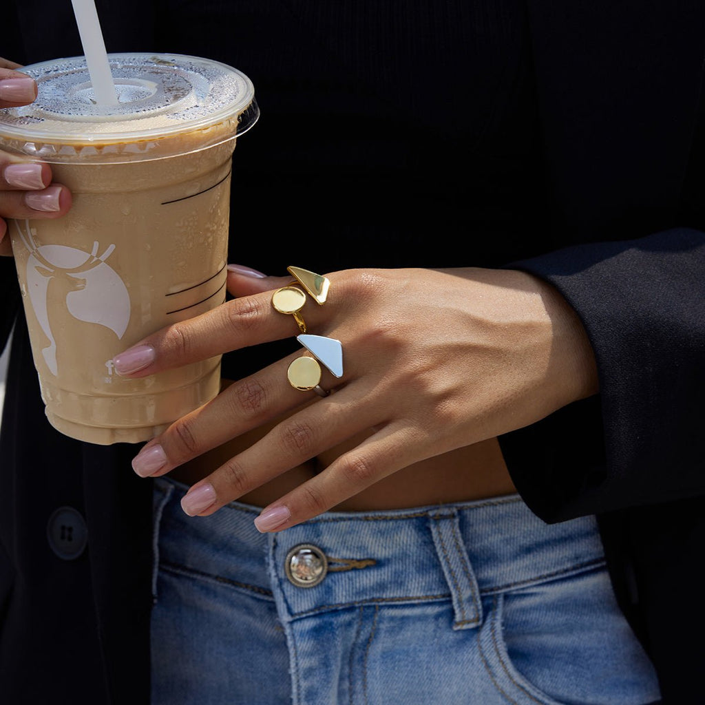 Disque et Cône Ring - 18k Gold Plated Jewelry Switzerland