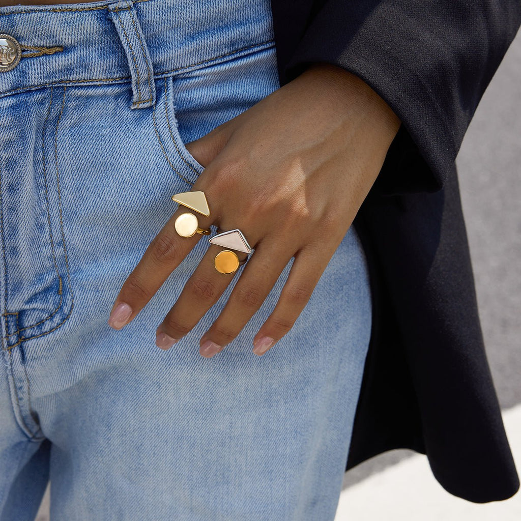 Disque et Cône Ring - 18k Gold Plated Jewelry Switzerland