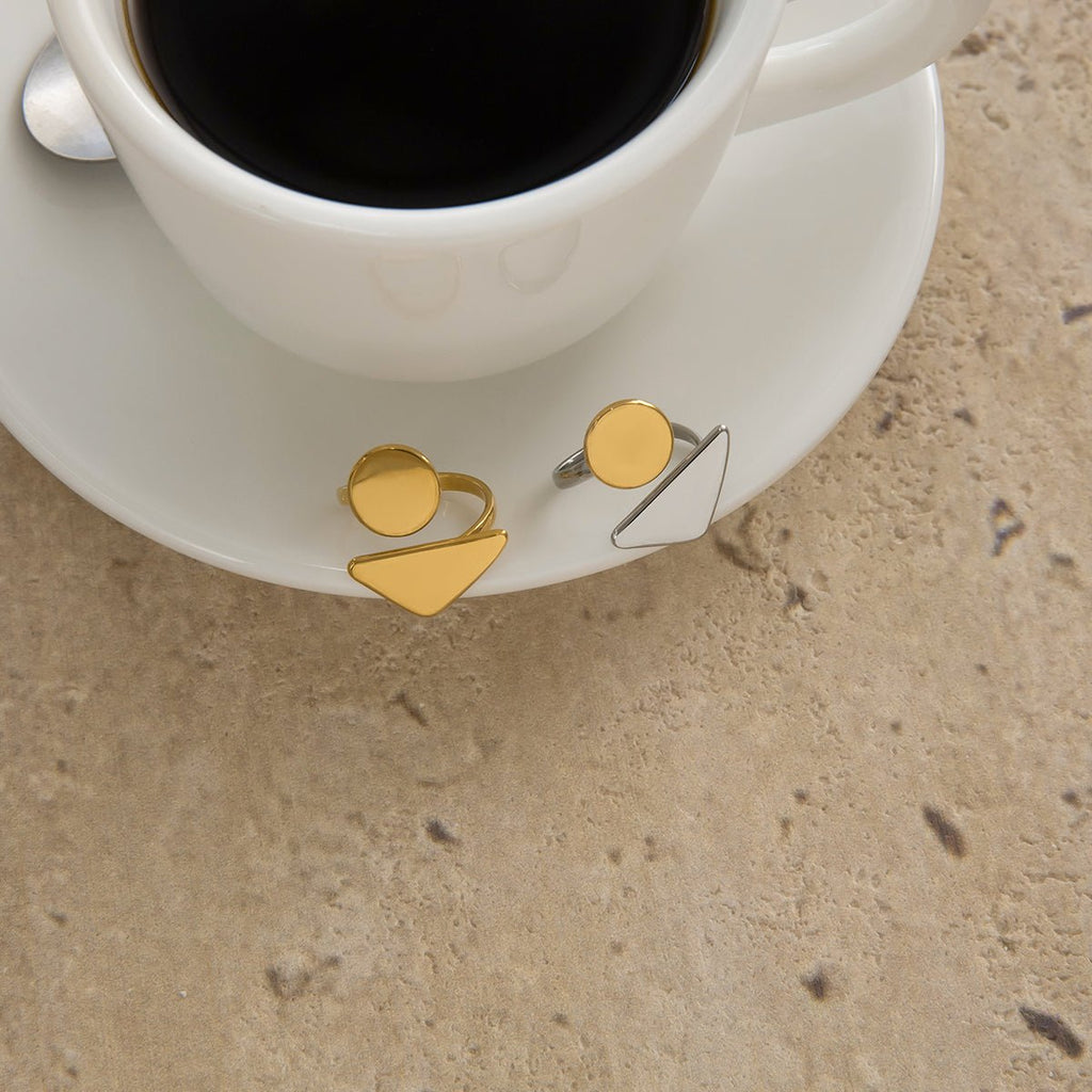 Disque et Cône Ring - 18k Gold Plated Jewelry Switzerland