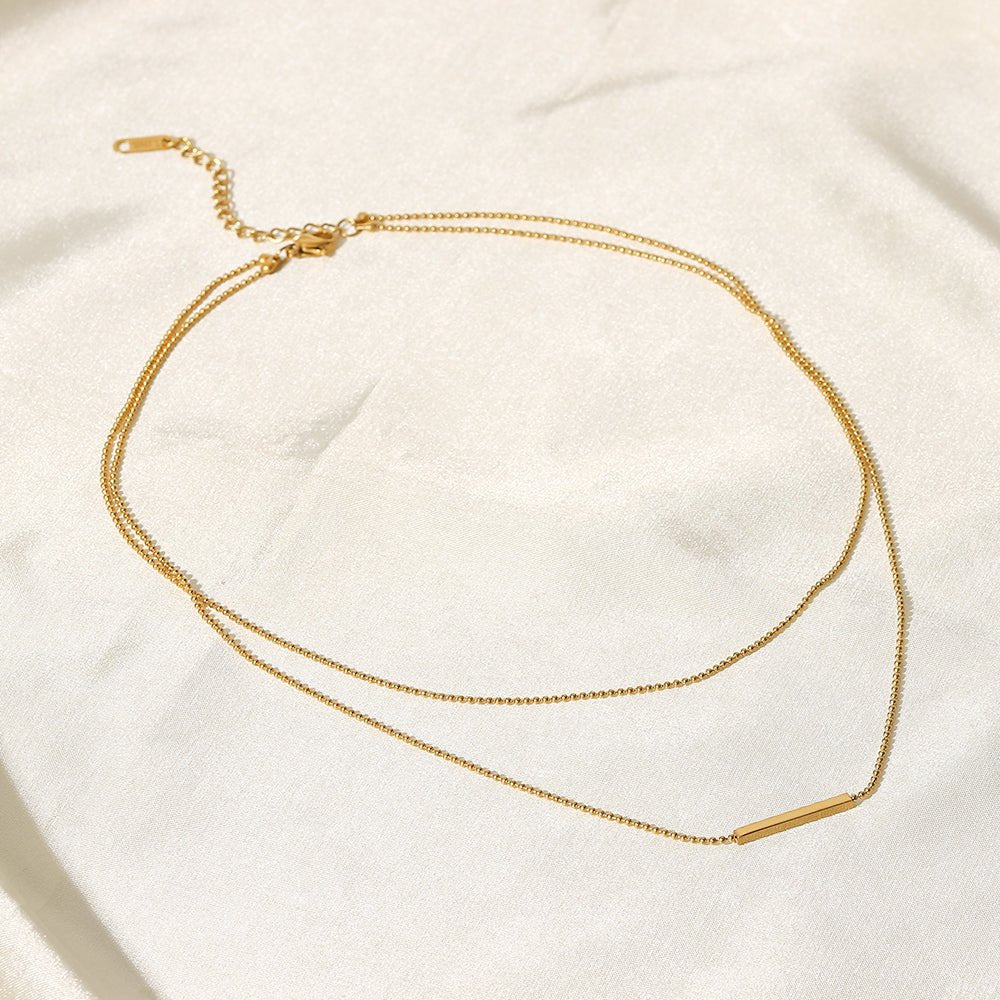 Double Ligne d’Or Necklace - 18k Gold Plated Jewelry Switzerland