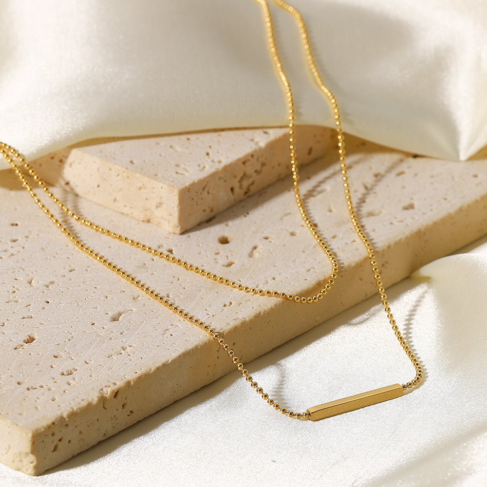 Double Ligne d’Or Necklace - 18k Gold Plated Jewelry Switzerland