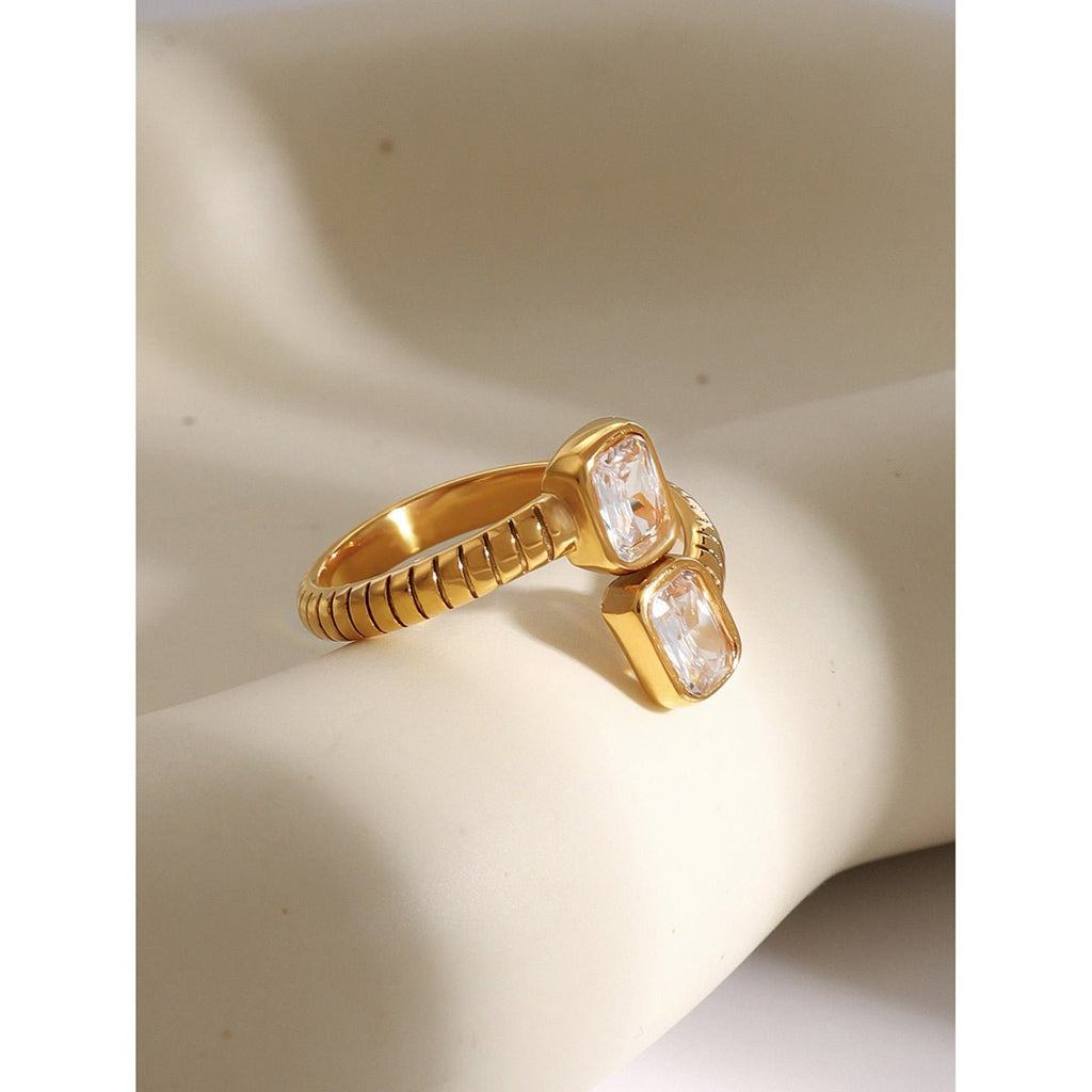 Dualité Scintillante Ring - 18k Gold Plated Jewelry Switzerland
