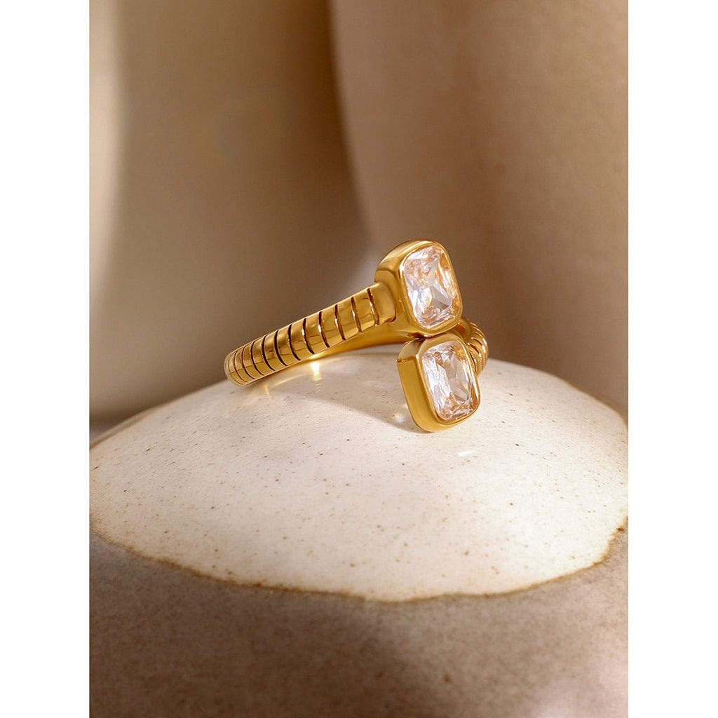 Dualité Scintillante Ring - 18k Gold Plated Jewelry Switzerland