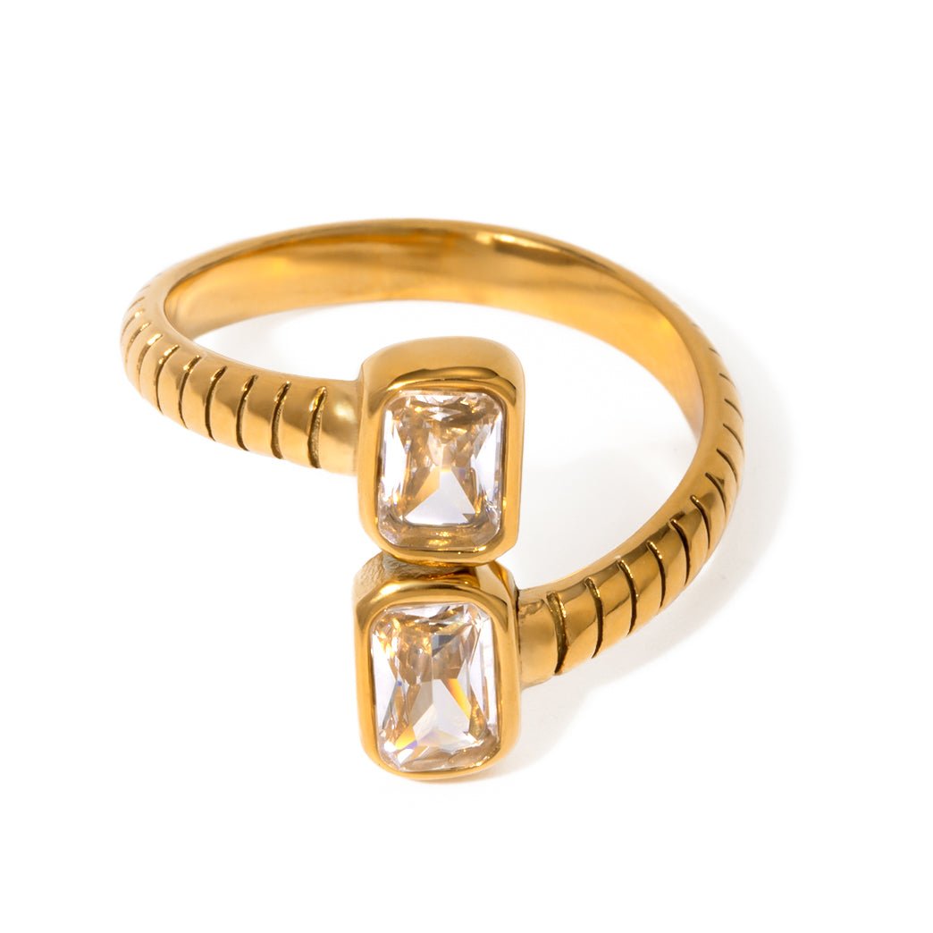 Dualité Scintillante Ring - 18k Gold Plated Jewelry Switzerland