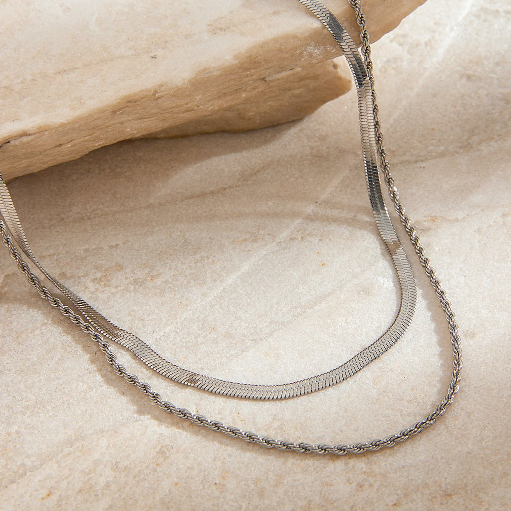 Duo Argenté Necklace - 18k Gold Plated Jewelry Switzerland