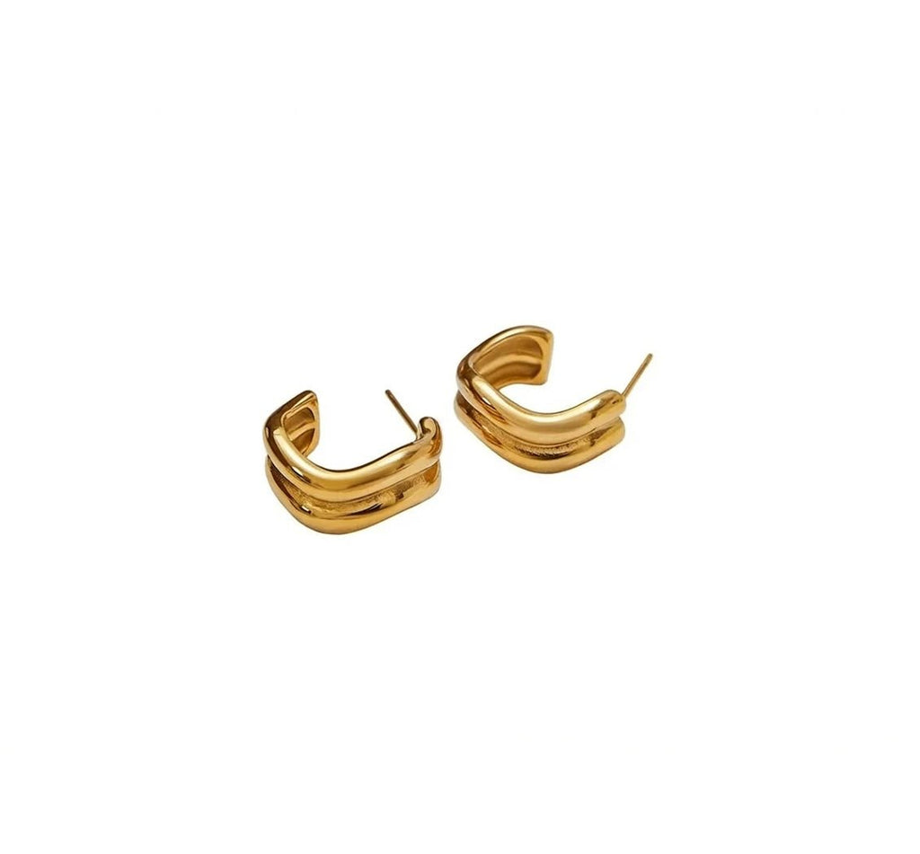 Duo Fluide Ear Cuffs - 18k Gold Plated Jewelry Switzerland