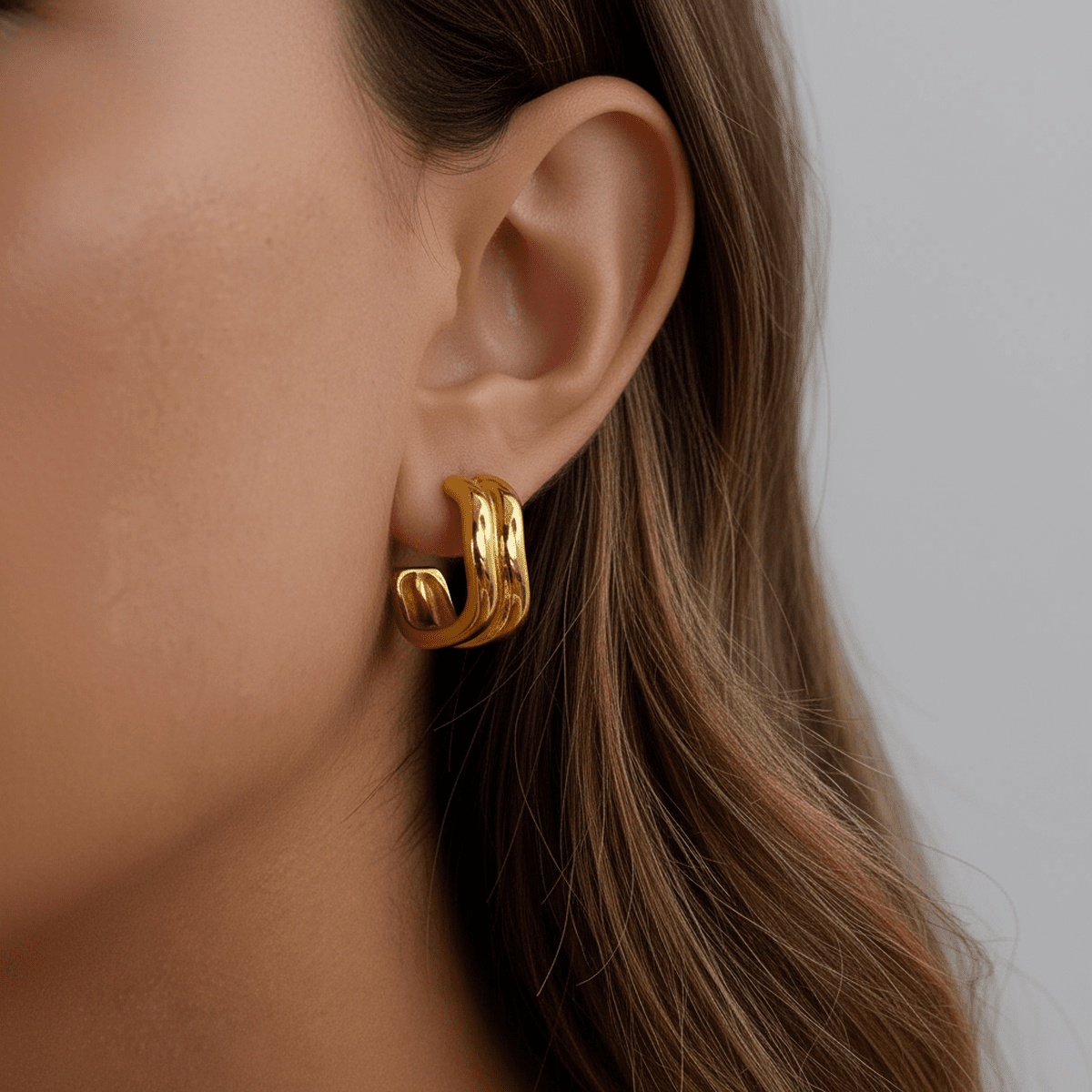 Duo Fluide Ear Cuffs - 18k Gold Plated Jewelry Switzerland