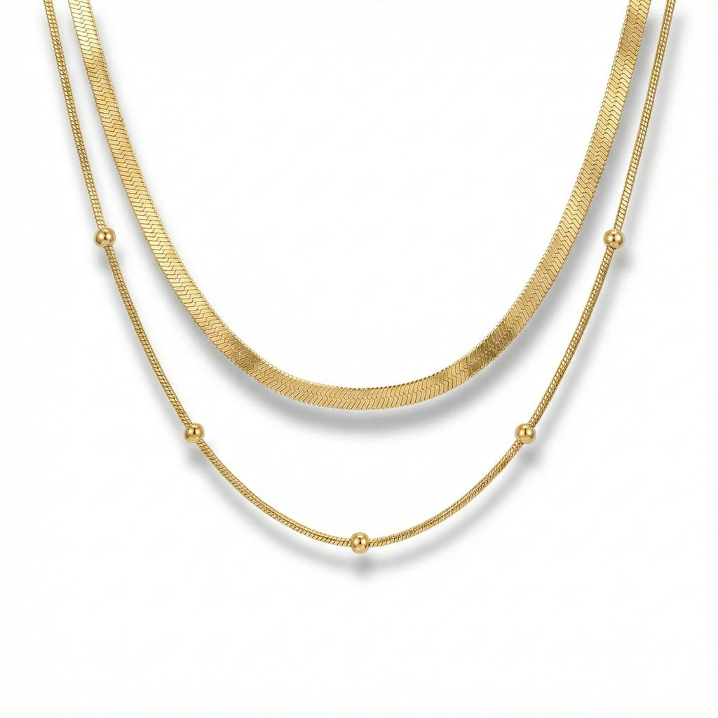Duo Perlé Mckella Necklace 18k gold - plated - 18k Gold Plated Jewelry Switzerland
