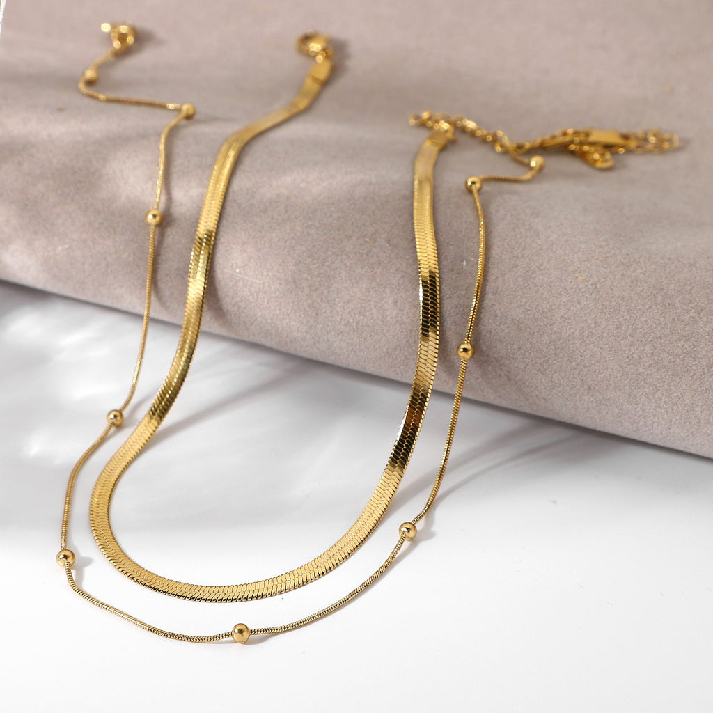 Duo Perlé Necklace - 18k Gold Plated Jewelry Switzerland