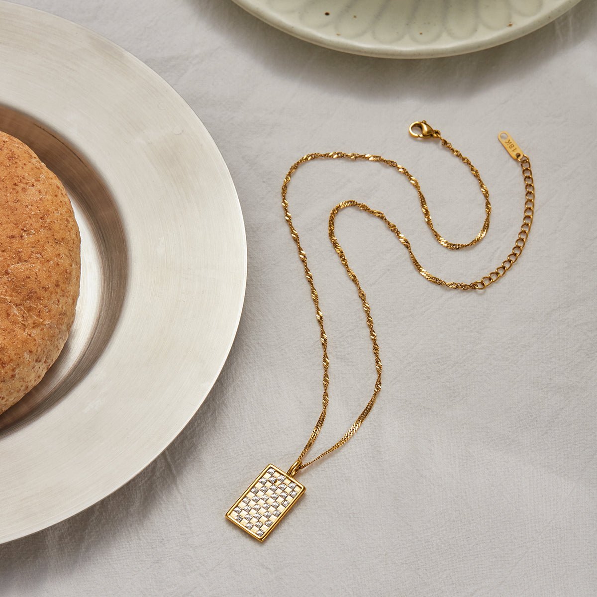 Échiquier d’Or Necklace - 18k Gold Plated Jewelry Switzerland