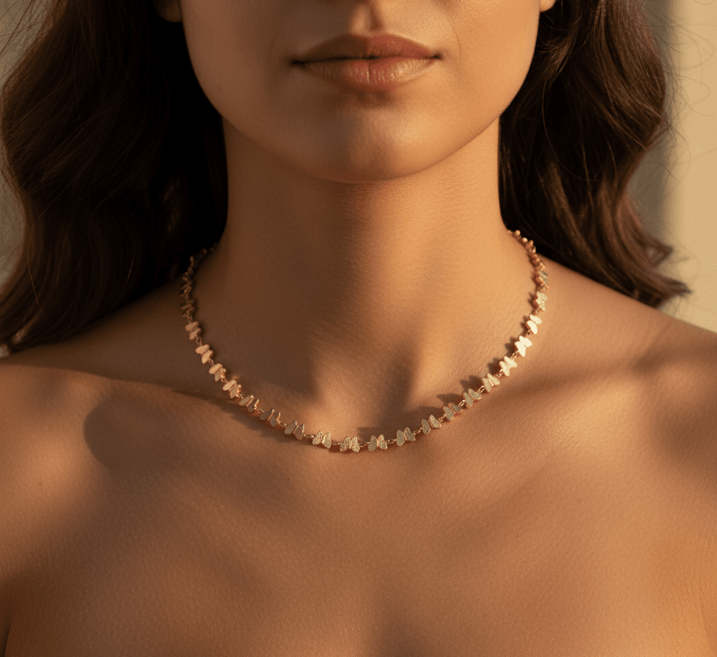 Éclats de Pétales Necklace - 18k Gold Plated Jewelry Switzerland