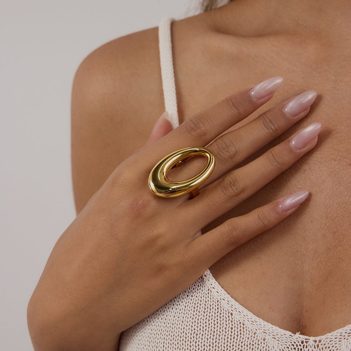 Ellipse d’Argent Ring - 18k Gold Plated Jewelry Switzerland