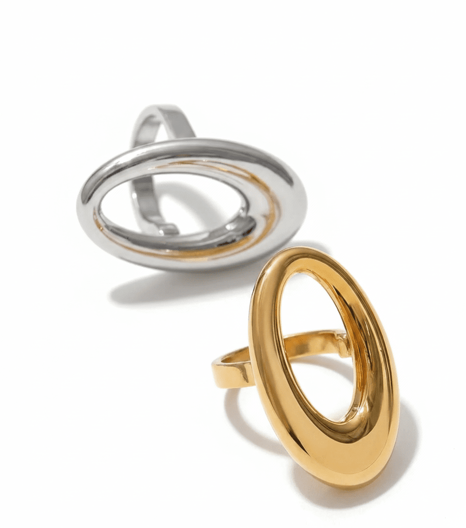 Ellipse de d’Argent Mckella Ring - 18k Gold Plated Jewelry Switzerland