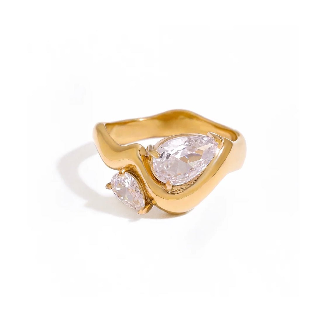 Embrace de Gouttes Ring - 18k Gold Plated Jewelry Switzerland