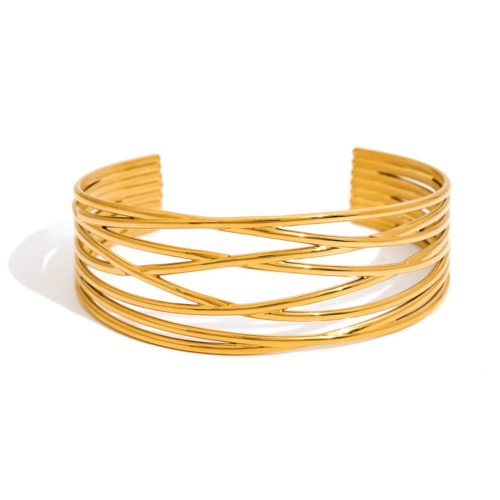 Entrelacs d’Or Cuff - 18k Gold Plated Jewelry Switzerland
