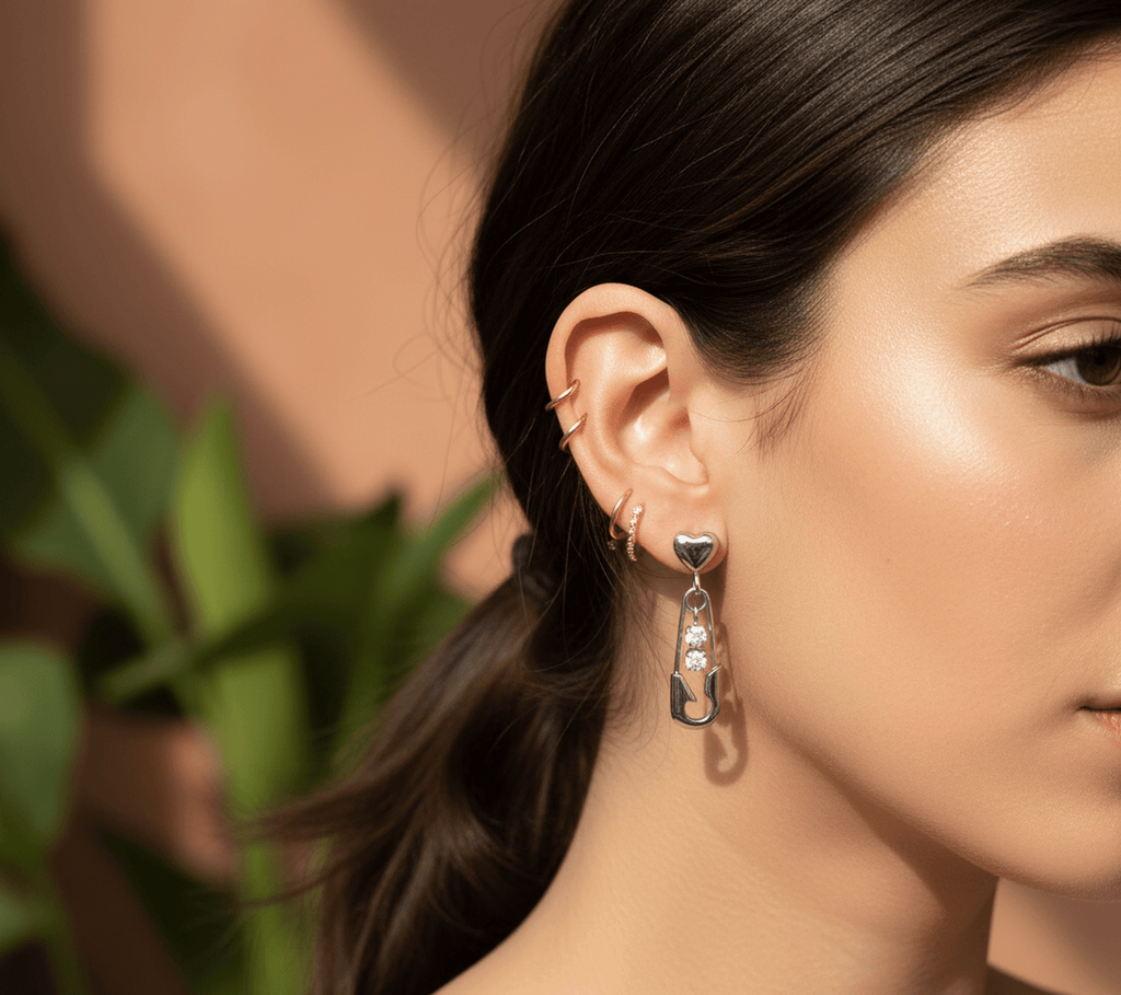 Épingle Coeur Earrings - 18k Gold Plated Jewelry Switzerland